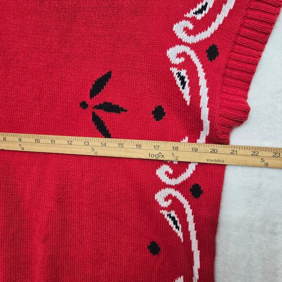 Breckenridge Womens Vintage 90s Western Cottage Bandana Knit Tunic Sweater M - Picture 11 of 12